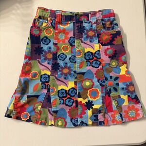 Children's Place MOD Y2K Floral Colorful Girls Skirt Corduroy A-Line Size 6x-7